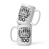 Wonder If Coffee White Glossy Mug