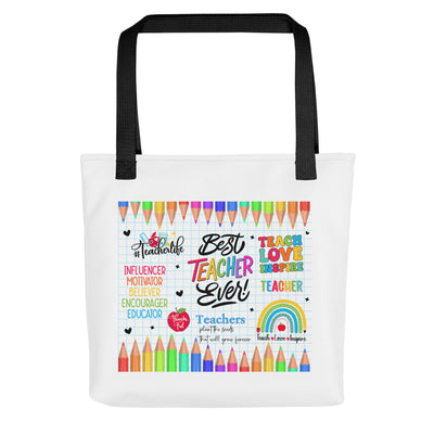 Best Teacher Tote BagA spacious and trendy tote bag to help you carry around everything that matters.

• 100% spun polyester fabric
• Bag size: 15″ × 15″ (38.1 × 38.1 cm)
• Capacity: 2.6Teacher Tote Bag