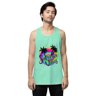 Men's Premium Tank Top Summer Vibe NeonIt’s always a good decision to invest in premium-quality basics that’ll look good and last long. The men’s premium tank top is exceptionally soft and smooth and madePremium Tank Top Summer Vibe Neon