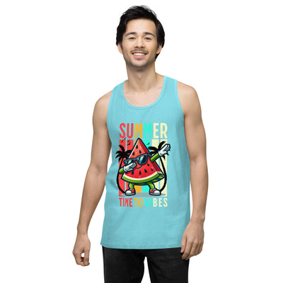 Men’s Premium Tank Top Summer VibesIt’s always a good decision to invest in premium-quality basics that’ll look good and last long. The men’s premium tank top is exceptionally soft and smooth and madePremium Tank Top Summer Vibes