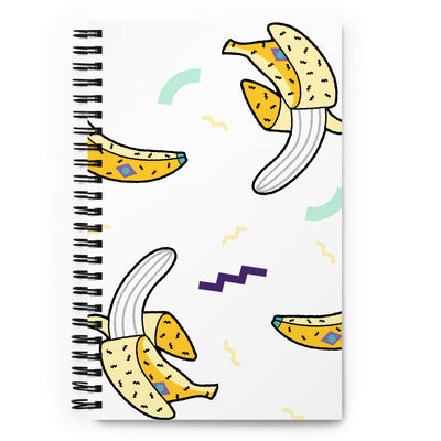 Spiral Notebook White BananaA good notebook can help you with motivation to take more notes, write down ideas, or list future dreams. This custom wire-bound notebook will be a great daily compaSpiral Notebook White Banana