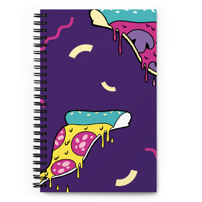 Spiral Notebook Purple PizzaA good notebook can help you with motivation to take more notes, write down ideas, or list future dreams. This custom wire-bound notebook will be a great daily compaSpiral Notebook Purple Pizza