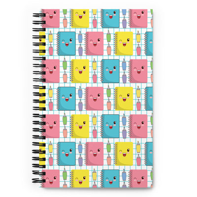 Spiral Notebook Books White BackgroundA good notebook can help you with motivation to take more notes, write down ideas, or list future dreams. This custom wire-bound notebook will be a great daily compaSpiral Notebook Books White Background
