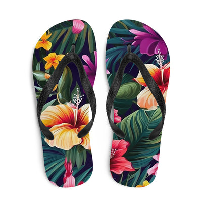 Flip-Flops Tropical Flowers 1Prepare for an adventurous and carefree summer with a pair of colorful slippers that are created just for you! The rubber sole is lined with a soft fabric to make suFlip-Flops Tropical Flowers 1