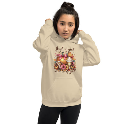 Women Hoodie Just A GirlEveryone needs a cozy go-to hoodie to curl up in, so go for one that's soft, smooth, and stylish. It's the perfect choice for cooler evenings!

• 50% pre-shrunk cottWomen Hoodie