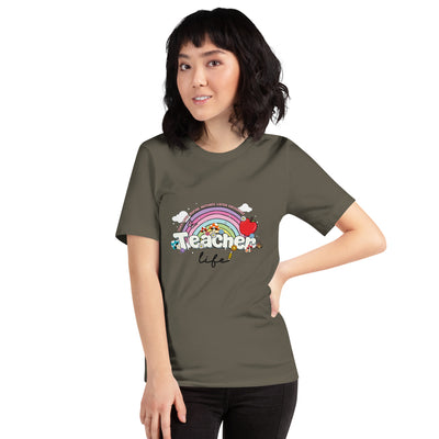 Women's T-Shirt Teacher LifeThis t-shirt is everything you've dreamed of and more. It feels soft and lightweight, with the right amount of stretch. It's comfortable and flattering for all. 

• -Shirt Teacher Life