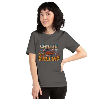 Unisex T-Shirt Chillin and Grilling 2This t-shirt is everything you've dreamed of and more. It feels soft and lightweight, with the right amount of stretch. It's comfortable and flattering for all. 

• -Shirt Chillin