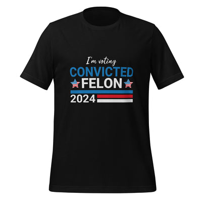 Unisex T-Shirt Trump Vote For The Felon 2This t-shirt is everything you've dreamed of and more. It feels soft and lightweight, with the right amount of stretch. It's comfortable and flattering for all. 

• -Shirt Trump Vote