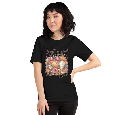Women's T-Shirt Just a GirlThis t-shirt is everything you've dreamed of and more. It feels soft and lightweight, with the right amount of stretch. It's comfortable and flattering for all. 

• Women'
