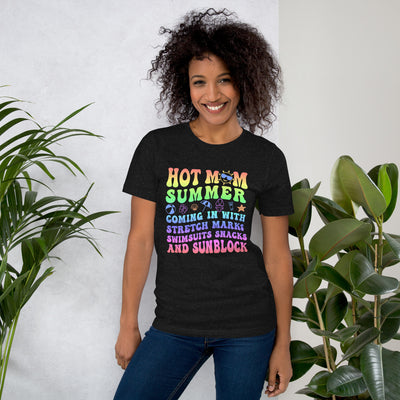 Women's T-shirt Hot Mom Rainbow LetteringThis t-shirt is everything you've dreamed of and more. It feels soft and lightweight, with the right amount of stretch. It's comfortable and flattering for all. 

• -shirt Hot Mom Rainbow Lettering