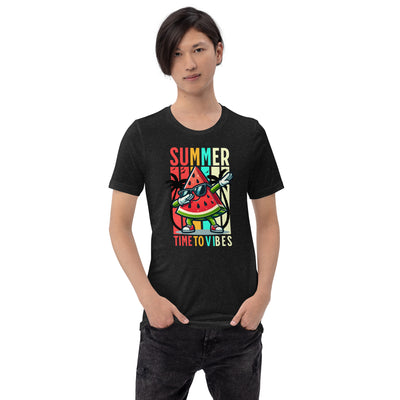Unisex T-Shirt Summer Time To VibeThis t-shirt is everything you've dreamed of and more. It feels soft and lightweight, with the right amount of stretch. It's comfortable and flattering for all. • 10-Shirt Summer Time