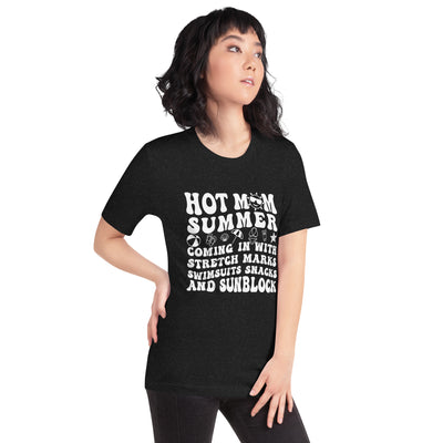 Women's T-Shirt Hot Mom White LetteringThis t-shirt is everything you've dreamed of and more. It feels soft and lightweight, with the right amount of stretch. It's comfortable and flattering for all. 

• -Shirt Hot Mom White Lettering
