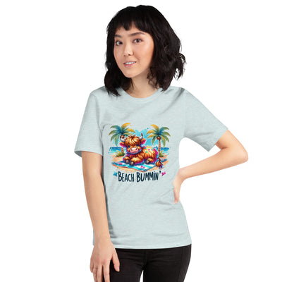 Women's T-Shirt Cow Beach BumThis t-shirt is everything you've dreamed of and more. It feels soft and lightweight, with the right amount of stretch. It's comfortable and flattering for all. 

• -Shirt Cow Beach Bum