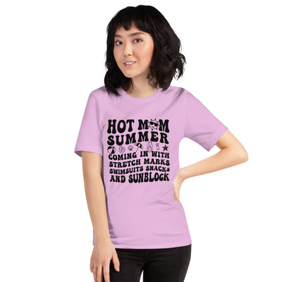 Women's T-Shirt Hot Mom Black LetteringThis t-shirt is everything you've dreamed of and more. It feels soft and lightweight, with the right amount of stretch. It's comfortable and flattering for all. • 10-Shirt Hot Mom Black Lettering