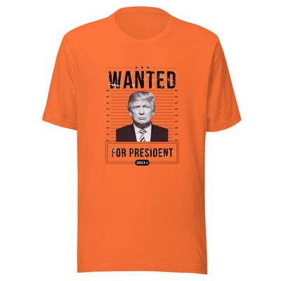 Unisex T-Shirt Trump Wanted For President Black WritingThis t-shirt is everything you've dreamed of and more. It feels soft and lightweight, with the right amount of stretch. It's comfortable and flattering for all. 

• -Shirt Trump Wanted
