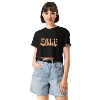 Women’s Crop Top Fall VibesThis crop top is made of 100% combed cotton, which makes the shirt extremely soft and more durable than regular cotton shirts. The relaxed fit and dropped shoulders Crop Top Fall Vibes