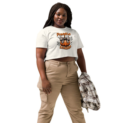 Women’s Crop Top Pumpkin SeasonThis crop top is made of 100% combed cotton, which makes the shirt extremely soft and more durable than regular cotton shirts. The relaxed fit and dropped shoulders Crop Top Pumpkin Season